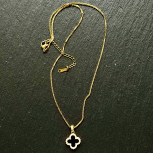 Charm of Fortune Dual-Sided Gold Clover Necklace