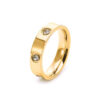 18 K gold plated love ring with zircon for women at best price in kuwait