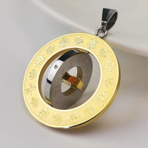 Thiland Feng Shui necklace Chinese Zodiac Diagram Necklace Yin Yang Taiji 12 Sun Signs Rotatable Pendant Taichi Bagua Religion Necklace Chines Feng Shui necklace Fashion accessories at best price in Kuwait Lucky charms at amazing price in Kuwait Buy 18K Gold palced Fashion accessories in Kuwait